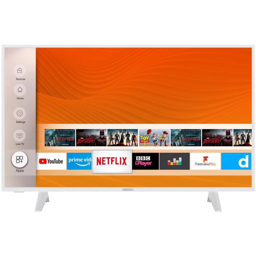 smart tv clasa energetica a++ Televizor LED Horizon 43HL6331F/B, Clasa E, 108cm, Smart TV Full HD, Alb