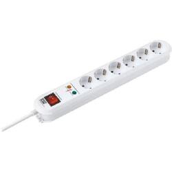 BACHMANN Prelungitor 6 prize, impamantare, protectie supratensiune 1.5 metri, alb