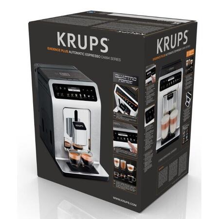 Espressor automat Krups Evidence Plus EA894E10, 1450 W, presiune 15 bari, capacitate rezervor 2.3L, functie abur, 3 pre-setari intensitate, 19 retete, sistem One-touch-Capuccino, negru