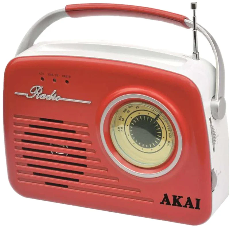 Radio Akai APR-11R, USB, SD card, Rosu