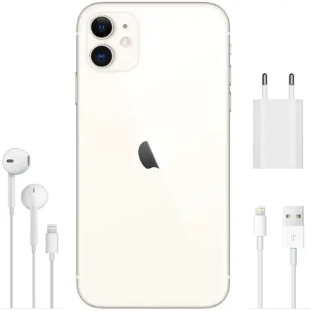 Telefon mobil Apple iPhone 11, 128GB, alb