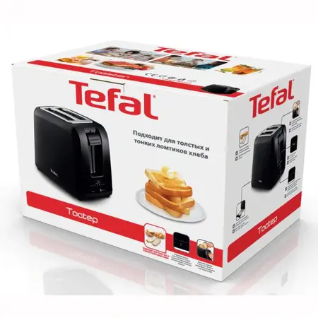 Prajitor de paine Tefal Vita TT1A1830, 800W, 7 niveluri de rumenire, tavita firmituri detasabila, maner inteligent, Negru
