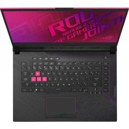 Laptop Gaming ASUS ROG Strix G15 G512LU cu procesor Intel® Core™ i7-10750H pana la 5.0GHz, 15.6”, Full HD, 240Hz, 16GB, 512GB SSD M.2 NVMe™ PCIe®, NVIDIA® GeForce® GTX 1660Ti 6GB GDDR6 Optimus, No OS, Electro Punk