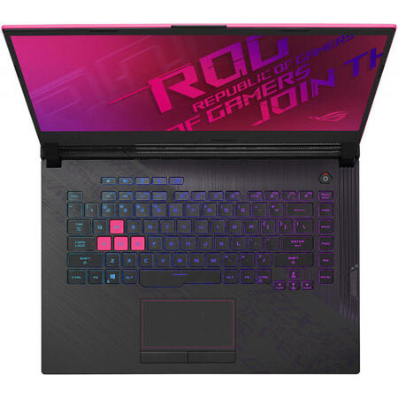 Laptop Gaming ASUS ROG Strix G15 G512LI cu procesor Intel® Core™ i7-10750H pana la 5.0GHz, 15.6”, Full HD, 144Hz, 16GB, 512GB SSD M.2 NVMe™ PCIe®, NVIDIA® GeForce® GTX 1650 Ti 4GB GDDR6 Optimus, No OS, Electro Punk