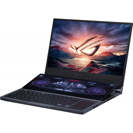 Laptop Gaming ASUS ROG Zephyrus Duo 15 cu procesor Intel® Core™ i9-10980HK, 15.6" Full HD, IPS, 32GB, 512GB SSD + 512GB SSD, NVIDIA® GeForce® RTX 2080 SUPER™ Max-Q 8GB, Windows 10 Pro, Gunmetal Gray
