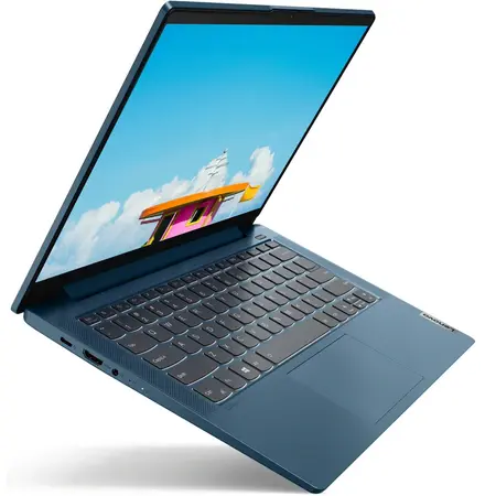 Laptop Ultraportabil Lenovo IdeaPad 5 14IIL05 cu procesor Intel® Core™ i5-1035G1, 14" Full HD, 16GB, 1TB SSD, Intel® UHD Graphics, FreeDOS, Light Teal