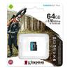 Card de memorie MicroSD Kingston Canvas GO Plus, 64GB, Clasa 10, UHS-I