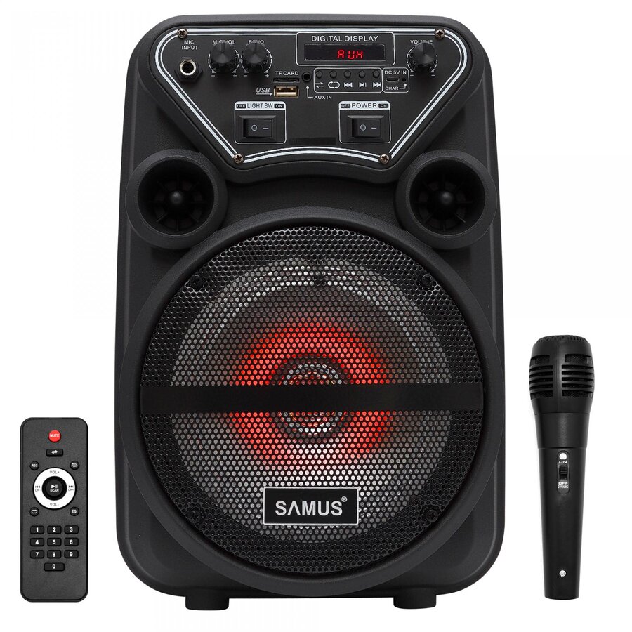 Boxa Portabila Samus Dance 6, Bluetooth, FM Radio, Intrare Aux/USB/TF Card, Negru
