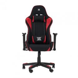 Scaun gaming X by Serioux, Torin, ajustabil, material textil, negru si rosu