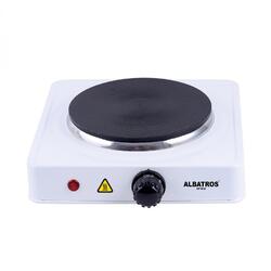 Plita independenta Albatros AP16W, Electrica, 1 zona de gatit, Buton termostat, Alb