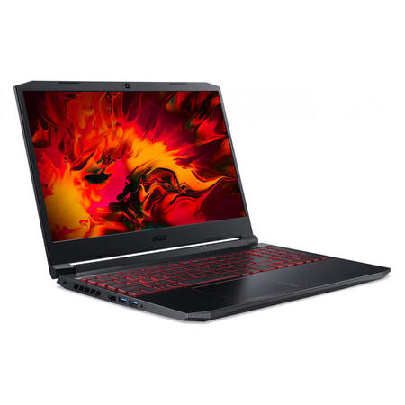 Laptop Acer Gaming 15.6'' Nitro 5 AN515-55, FHD IPS 144Hz, Intel Core i5-10300H, 8GB DDR4, 256GB SSD, GeForce GTX 1660 Ti 6GB, Linux, Obsidian Black
