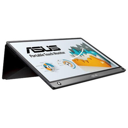 Monitor LED ASUS ZenScreen MB16AMT Touchscreen 15.6 inch Argintiu 60 Hz