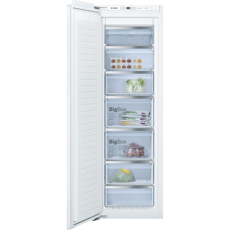 Congelator Incorporabil Bosch Gin81aef0, Nofrost, 211 L, 5 Sertare, Display, Alarma Sonora, H 177 Cm, Clasa F