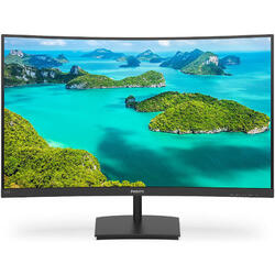 Monitor LED Philips 241E1SCA/00 Curbat 23.6 inch 4 ms Negru FreeSync 75 Hz
