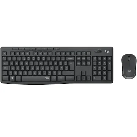 Kit wireless tastatura si mouse MK295 Silent, US layout, Graphite