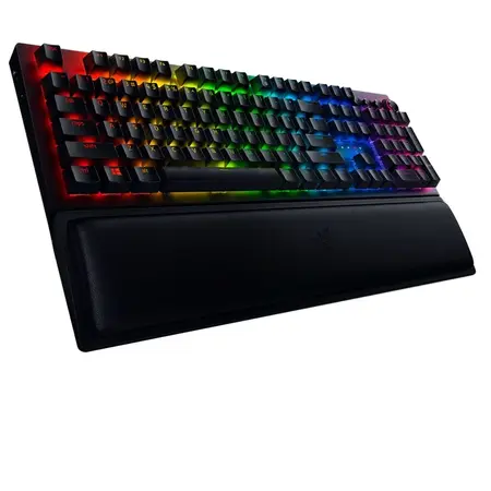 Tastatura gaming mecanica wireless Razer BlackWidow V3 Pro, iluminare Chroma RGB, 2.4GHz&Bluetooth, USB-C, switch Razer Green, US Layout, Negru