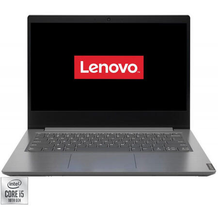 Laptop ultraportabil Lenovo V14-IIL cu procesor Intel Core i5-1035G1 pana la 3.60 GHz, 14", Full HD, 8GB, 256GB SSD, Intel UHD Graphics, Free DOS, Iron Grey