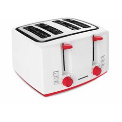 Prajitor de paine Heinner Panfette 1300 HTP-1300WHR, 1100W, capacitate 4 felii, 7 niveluri de rumenire,Alb/Rosu