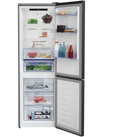 Combina frigorifica Beko RCNA366E40ZXBRN, 324 l, Clasa E, NeoFrost, Compartiment 0°C, Kitchen Fit, Everfresh+ , 185.2 cm, Antracit