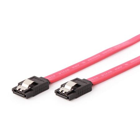 Cablu S-ATA 3 (T) la S-ATA 3 (T), metal clips,  30cm