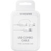 Cablu de date/incarcare Samsung, combo, Micro Usb, Type-C, White