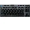 Tastatura mecanica gaming Logitech G915 TKL, Ultraslim, Lightspeed Wireless 2.4GHz&Bluetooth, Lightsync RGB, Switch Clicky, Negru Carbon