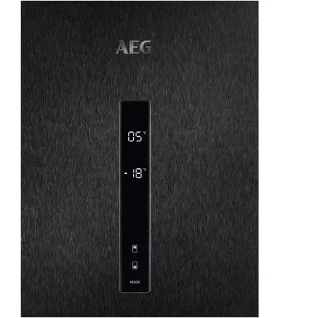 Combina frigorifica AEG RCB736E5MB, 360 l, NoFrost, Display, Clasa E, H 201 cm, Gri