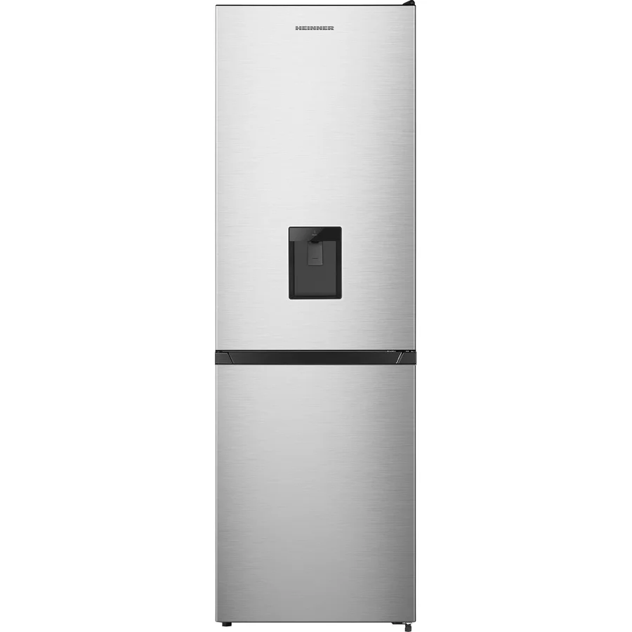 Combina frigorifica Heinner HCNF-N300XWDF+, 300l, Clasa F, Full No Frost, Dozator de apa, Display interior, Iluminare LED, H 186 cm, Argintiu