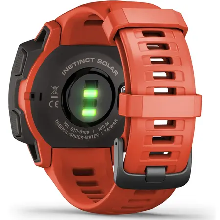 Ceas smartwatch Garmin Instinct Solar, GPS, Flame Red