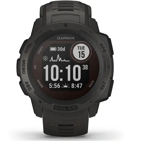 Ceas smartwatch Garmin Instinct Solar, GPS, Graphite