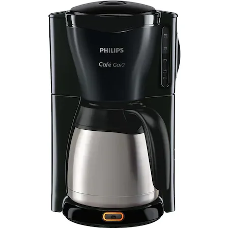Cafetiera Philips Gaia HD7544/20, 1000 W, vas termorezistent din otel inoxidabil, 1,2 l, sistem anti-picurare, negru