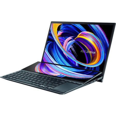 Ultrabook ASUS 14'' ZenBook Duo 14 UX482EA, FHD, Intel Core i7-1165G7, 16GB DDR4X, 1TB SSD, Intel Iris Xe, Win 10 Pro, Celestial Blue