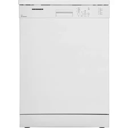 Masina de spalat vase Heinner HDW-FS6006WE++, 12 Seturi, 6 programe, Clasa E, Half load, Aquastop, 60 cm, Alb