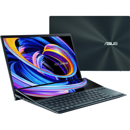 Ultrabook ASUS 14'' ZenBook Duo 14 UX482EA, FHD, Intel Core i5-1135G7, 8GB DDR4X, 512GB SSD, Intel Iris Xe, Win 10 Pro, Celestial Blue
