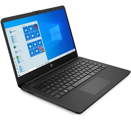 Laptop ultraportabil HP 14s-dq1931nd cu procesor Intel® Core™ i3-1005G1 pana la 3.40 GHz, 14", Full HD, 4GB, 128GB SSD, Intel UHD Graphics, Windows 10 Home S, Black