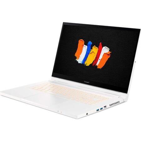 Laptop Acer ConceptD 3 CC315-72G cu procesor Intel® Core™ i7-10750H pana la 5.00 GHz, 15.6", Full HD, Touch, 16GB, 512GB SSD, NVIDIA® GeForce® GTX 1650 4GB, Windows 10 Pro, White