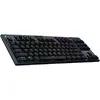 Tastatura mecanica gaming Logitech G915 TKL, Ultraslim, Lightspeed Wireless & Bluetooth, Lightsync RGB, Switch Tactil, Negru Carbon