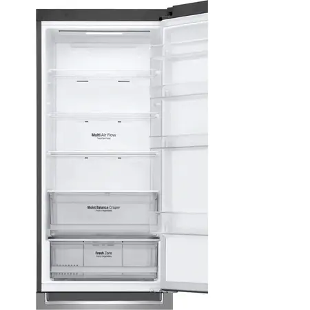 Combina frigorifica LG GBB62PZHMN, 384 l, Clasa E, No Frost, WiFi, Smart Diagnosis, H 203 cm, Argintiu