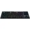 Tastatura mecanica gaming Logitech G915 TKL, Ultraslim, Lightspeed Wireless 2.4GHz&Bluetooth, Lightsync RGB, Switch Liniar, Negru Carbon