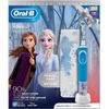 Periuta de dinti electrica Oral-B Vitality Frozen pentru copii 7600 oscilatii/min, Curatare 2D, 2 programe, 1 capat, 4 stickere incluse, Trusa de calatorie, Albastru