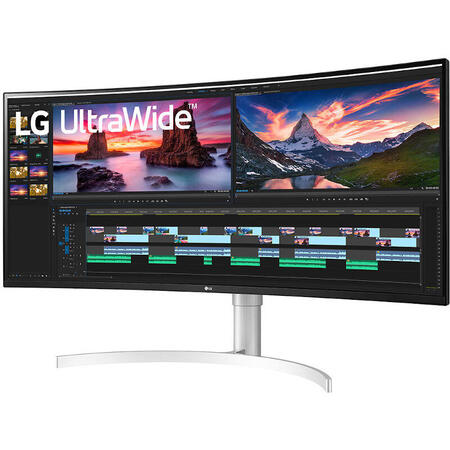 Monitor LED LG Gaming 38WN95C-W Curbat 37.5 inch 1 ms Argintiu Thunderbolt 3 HDR FreeSync Premium Pro & G-Sync Compatible 144 Hz