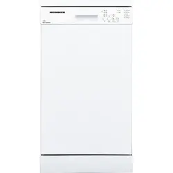 Masina de spalat vase Heinner HDW-FS4505WE++, 10 Seturi, 5 programe, Clasa E, Aquastop, 45 cm, Alb