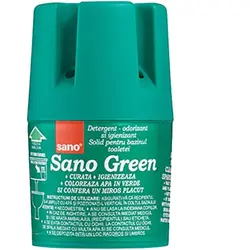 Odorizant solid Sano pentru rezervorul toaletei, Verde, 150g
