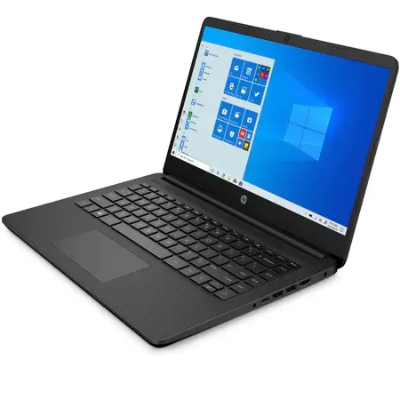 Laptop ultraportabil HP 14s-fq0710nd cu procesor AMD Athlon™ 3020e pana la 2.60 GHz, 14", Full HD, 4GB, 64GB eMMC, AMD Radeon™ Graphics, Windows 10 Home S, Black