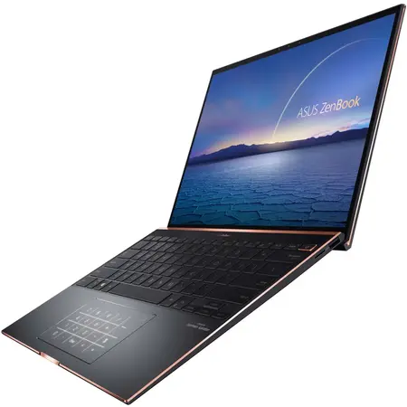 Laptop ultraportabil ASUS ZenBook S UX393EA cu procesor Intel® Core™ i7-1165G7 pana la 4.70 GHz, 13.9", Full HD, 8GB, 1TB SSD, Intel® Iris Xe Graphics, Windows 10 Home, Jade Black