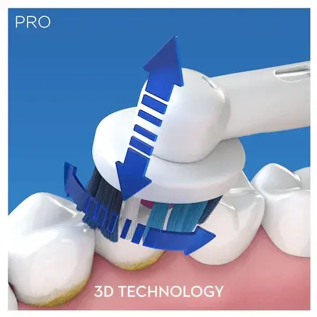 Periuta de dinti electrica Oral-B PRO 1 750 Design Edition 3D White, 40000 pulsatii/min, 8800 oscilatii/min, Curatare 3D, 1 program, 1 capat, Trusa de calatorie, Roz