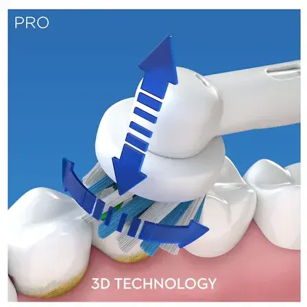 Periuta de dinti electrica Oral-B Pro 2 2500 Design Edition Sensi Ultrathin, 40000 pulsatii/min, 8800 oscilatii/min, Curatare 3D, 2 Programe, 1 capat, Trusa de calatorie, Alb