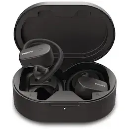 Casti sport in-ear Philips TAA5205BK/00, true wireless, Bluetooth v.5.1, toc de incarcare, IPX7, incarcare rapida, redare 20 h, microfon incorporat, negru