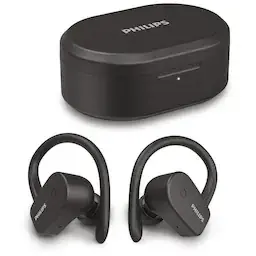 Casti sport in-ear Philips TAA5205BK/00, true wireless, Bluetooth v.5.1, toc de incarcare, IPX7, incarcare rapida, redare 20 h, microfon incorporat, negru