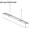 2R Lampa Led Sonata, 40W, IP20, 230V, lumina neutra (4000K), 4300 lumeni, unghi de iluminat 110, Include kit de suspensie, culoare neagra
